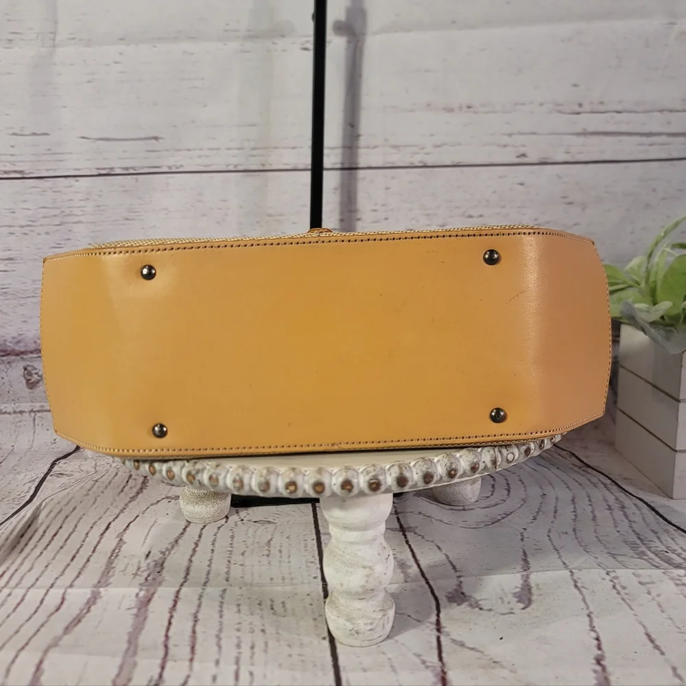 RARE Frédéric Fekkai Made in Italy Leather & Woven Raffia Handbag